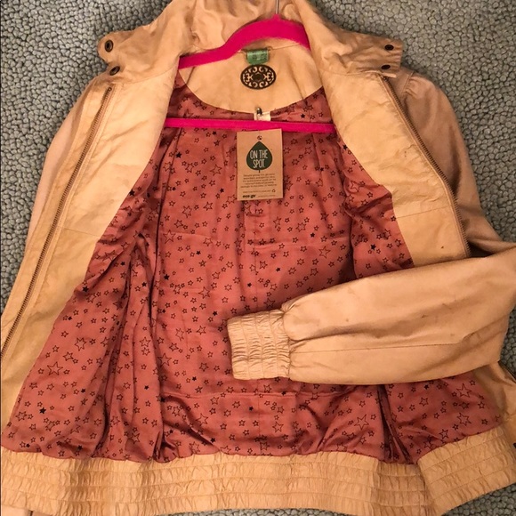 Punky Leather Moto Jacket with ruching - Picture 7 of 8